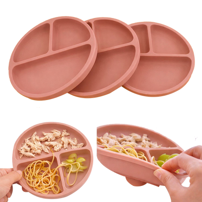 Silicone Suction Baby Feeding Plate Set