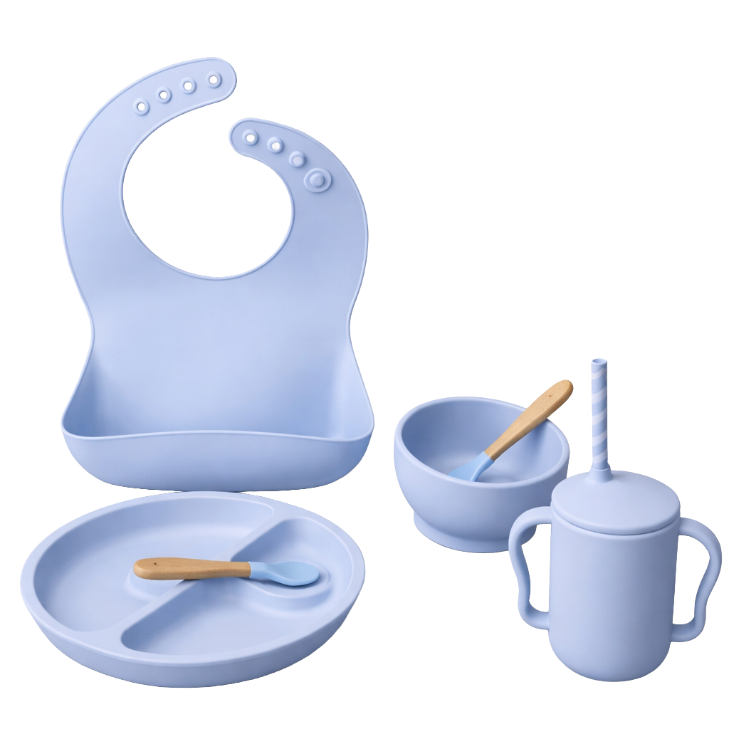 Silicone Suction Baby Feeding Plate Set