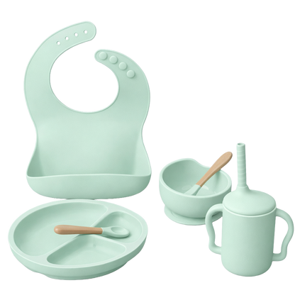 Silicone Suction Baby Feeding Plate Set