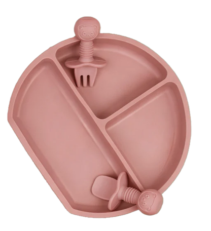 Silicone Suction Baby Feeding Plate Set